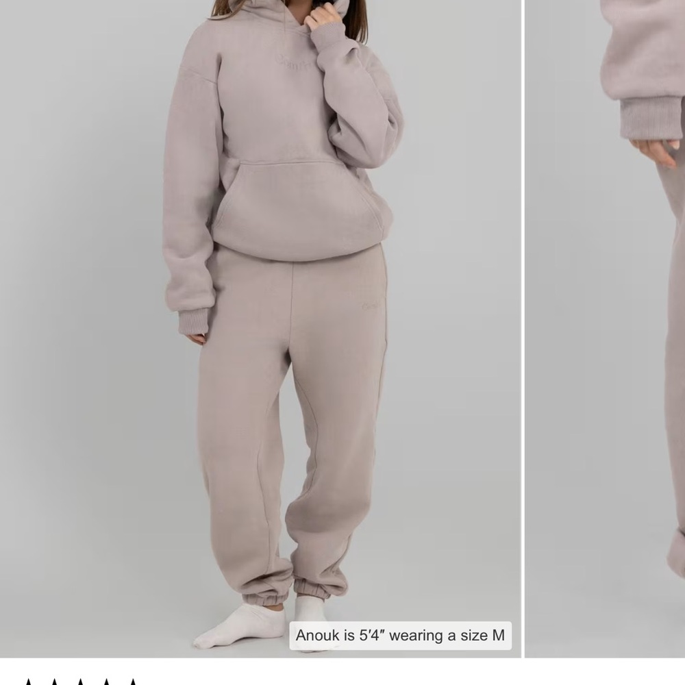 Cozy Beige Sweatshirt and Sweatpants Set
